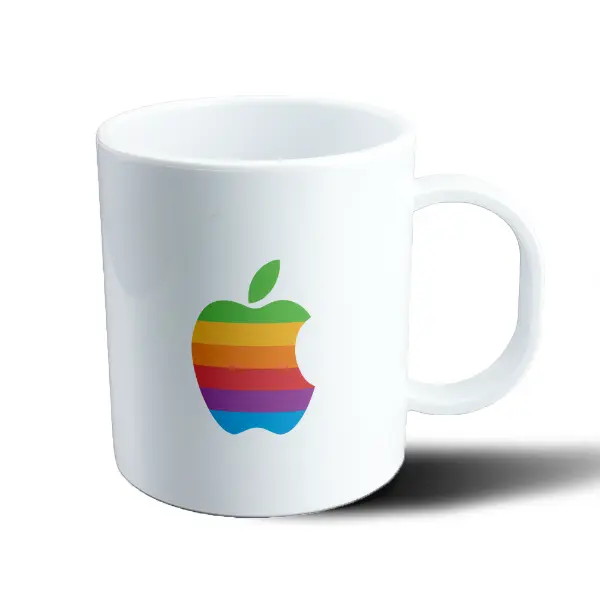 Taza de Plástico Apple Logo Arcoíris