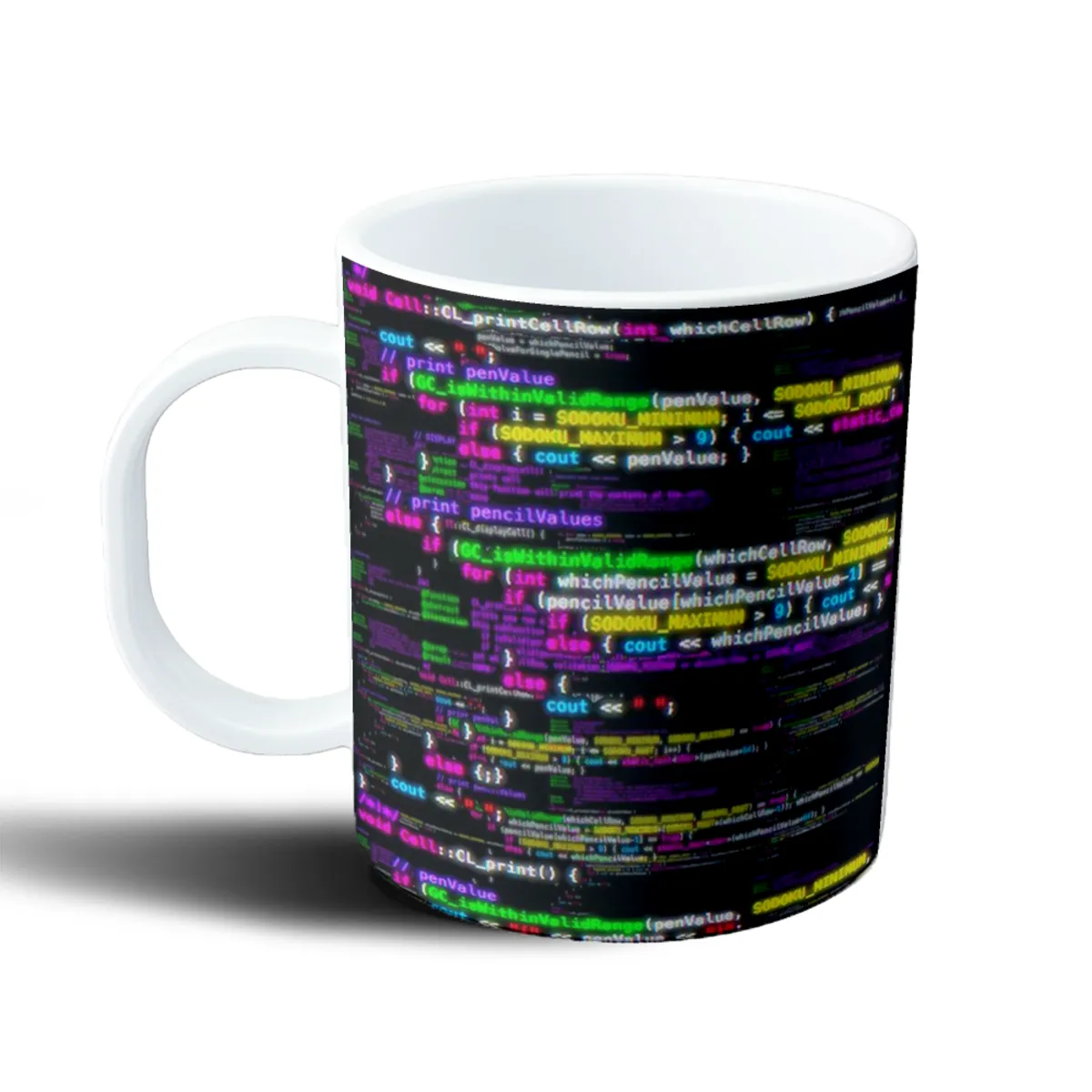 Taza de Plástico Código de Programación Sudoku en Colores - vista 2