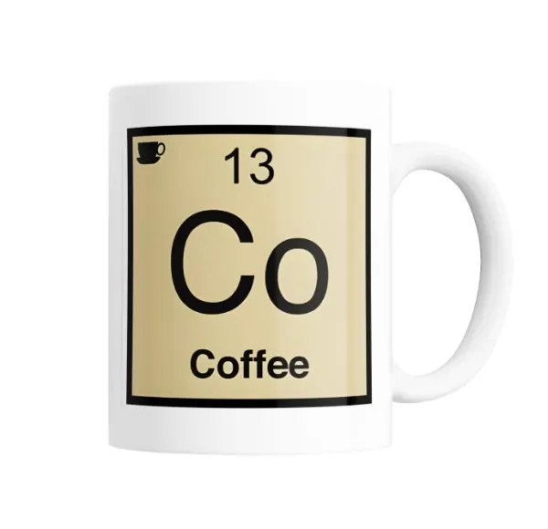 Taza de Cerámica Café Tabla Periódica Elemento Co Coffee