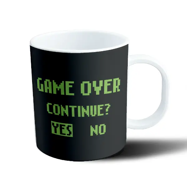 Taza de Plástico Game Over Continue Yes No