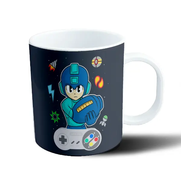 Taza de Plástico Mega Man Chibi con Control Super Nintendo