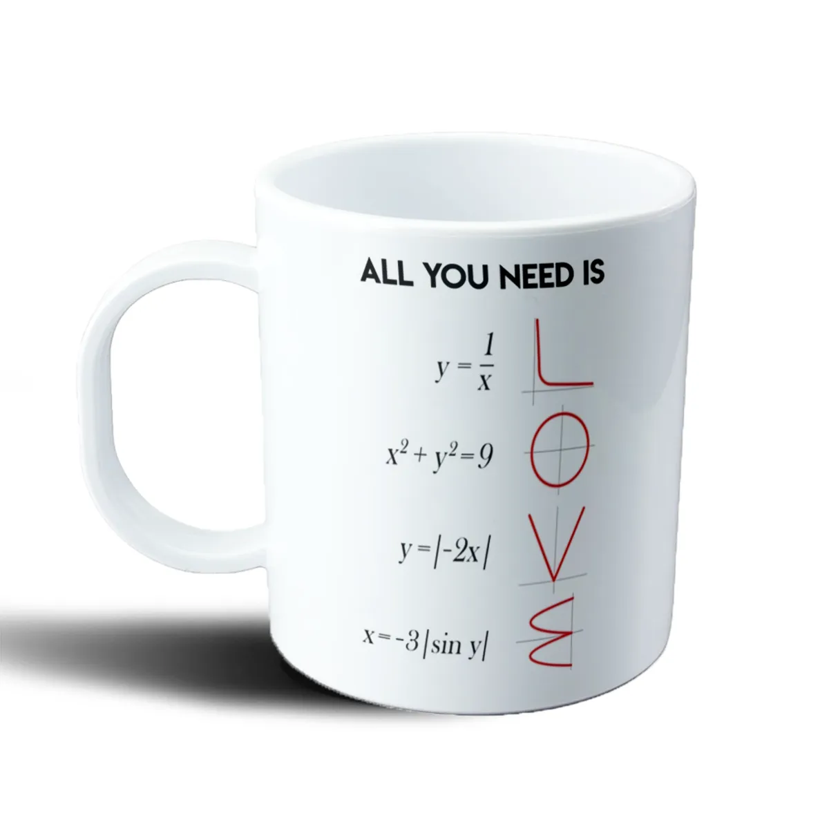 Taza de Plástico All You Need Is Love Ecuaciones Matemáticas - vista 2