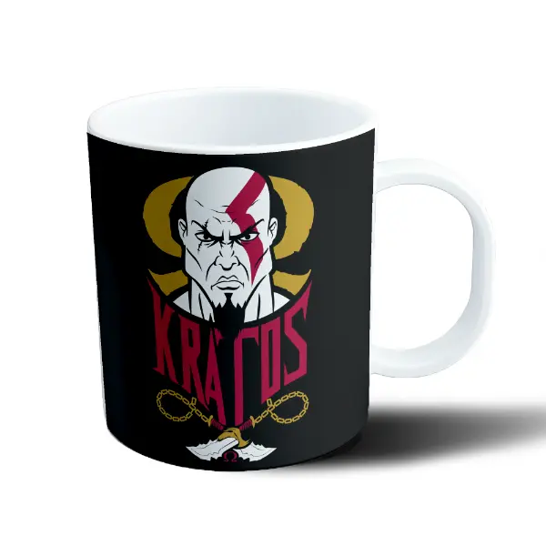 Taza de Plástico God of War Kratos Cabeza con Hachas