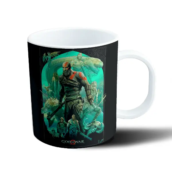 Taza de Plástico God of War Kratos y Atreus Mitología Nórdica
