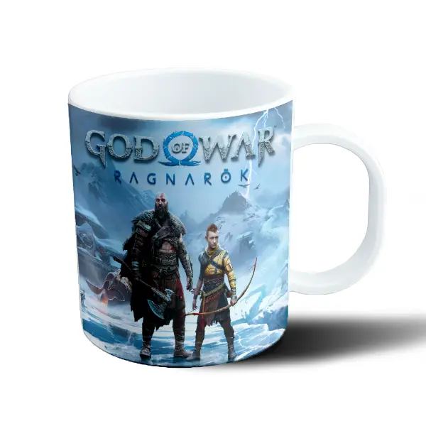 Taza de Plástico God of War Ragnarök Kratos y Atreus