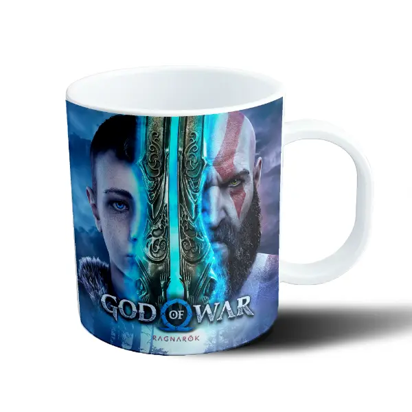 Taza de Plástico God of War Ragnarök Kratos y Atreus