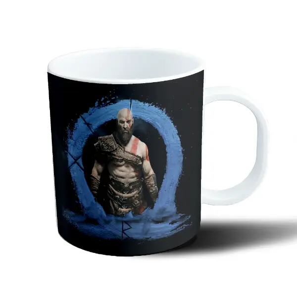 Taza de Plástico God of War Kratos con marca azul