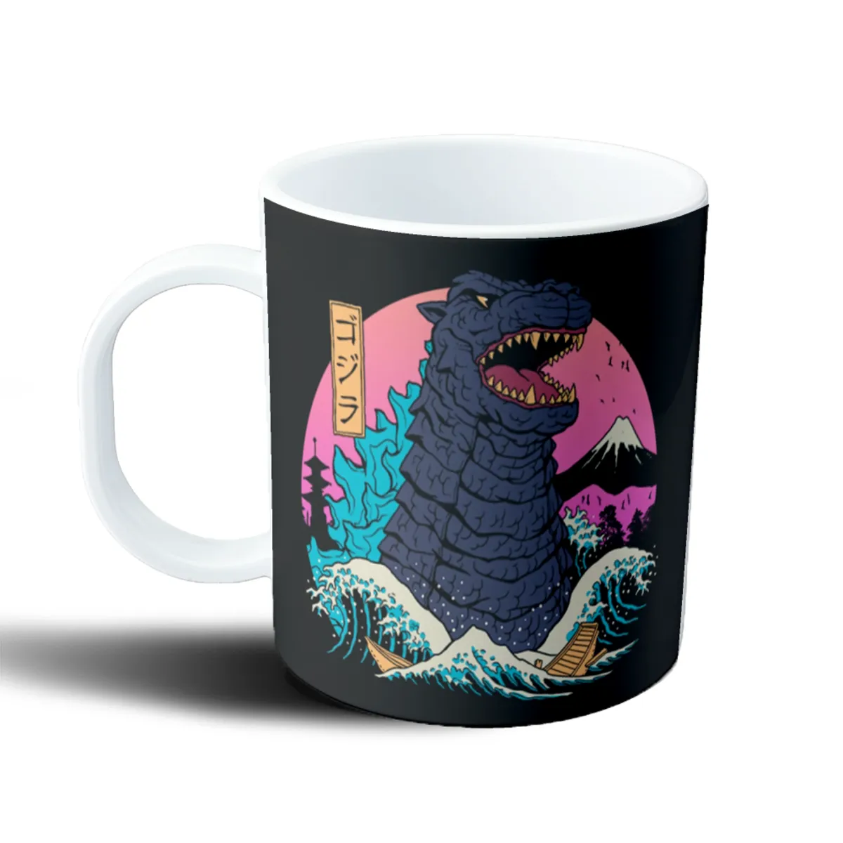 Taza de Plástico Godzilla Ola Gigante Monte Fuji - vista 2