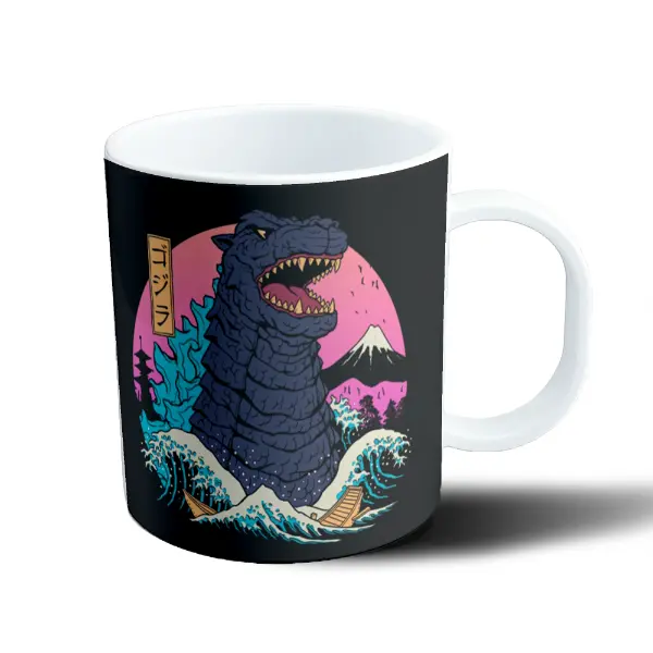 Taza de Plástico Godzilla Ola Gigante Monte Fuji