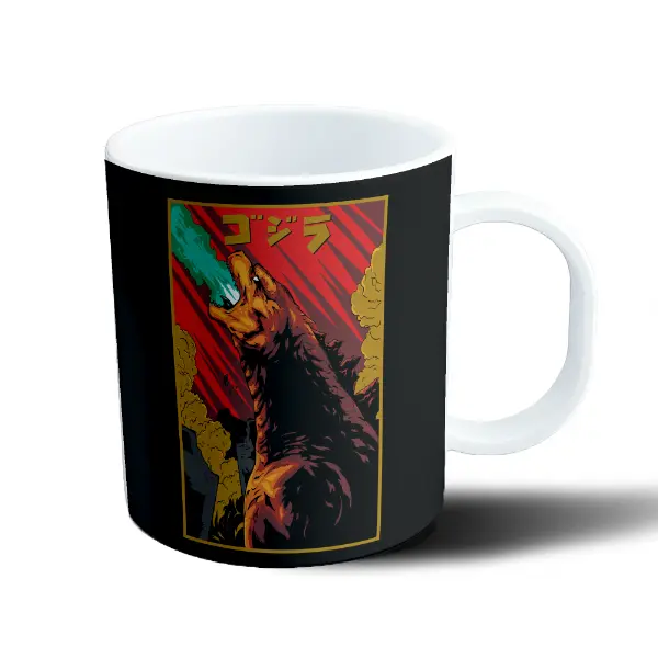 Taza de Plástico Godzilla Afiche Japonés Aliento Atómico