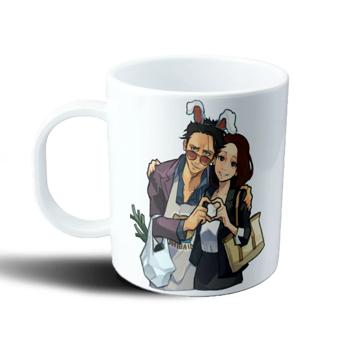 Taza de Plástico Gokushufudou Tatsu y Miyu Corazón - vista 2