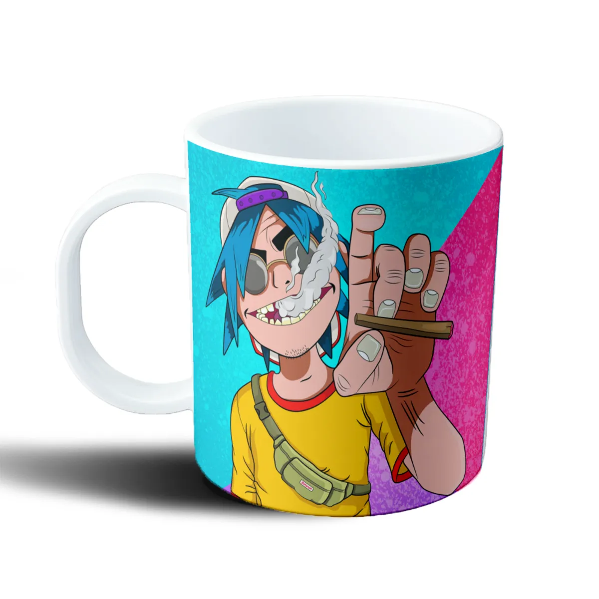 Taza de Plástico Gorillaz 2D Fumando - vista 2