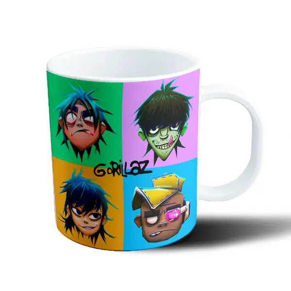 Taza de Plástico Gorillaz Personajes Pop Art