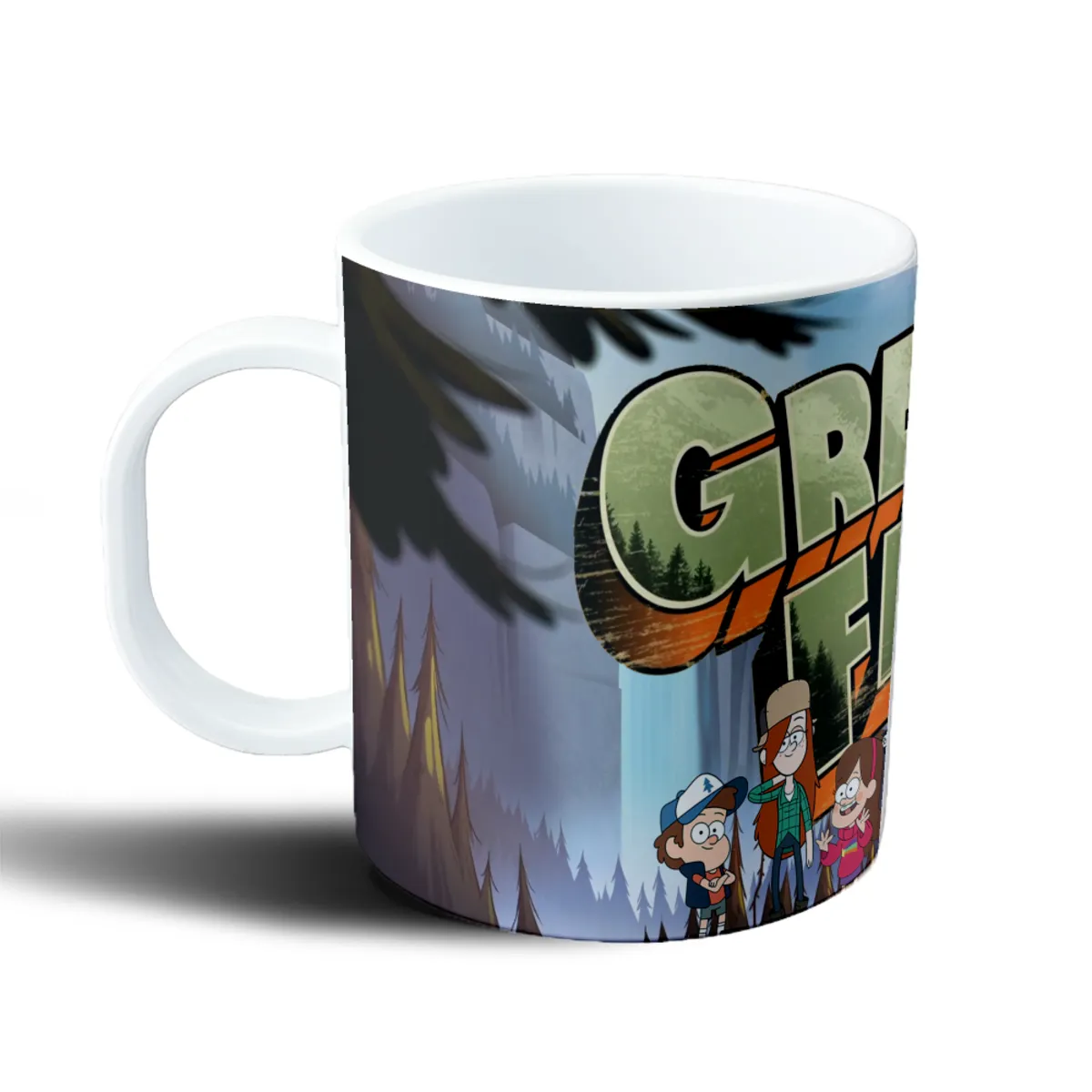 Taza de Plástico Gravity Falls Logo con Dipper, Mabel, Wendy y Stan - vista 2