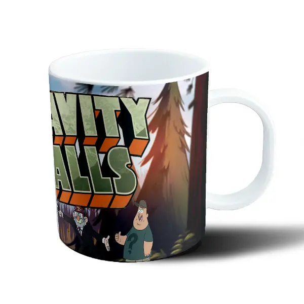 Taza de Plástico Gravity Falls Logo con Dipper, Mabel, Wendy y Stan