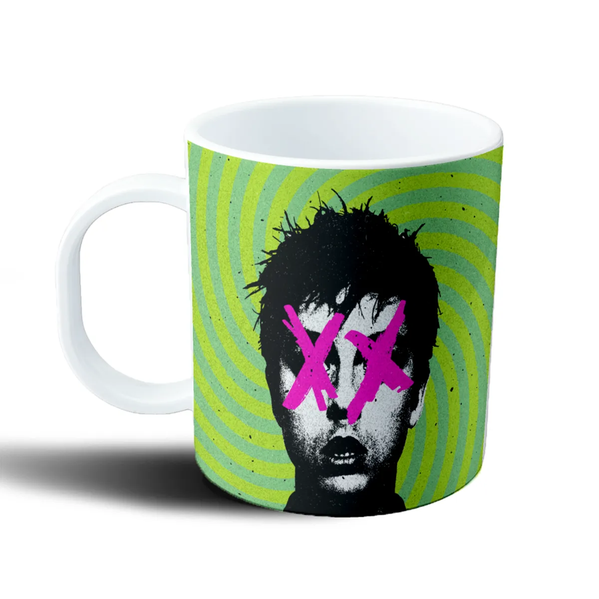 Taza de Plástico Green Day Retrato Ojos en Cruz - vista 2