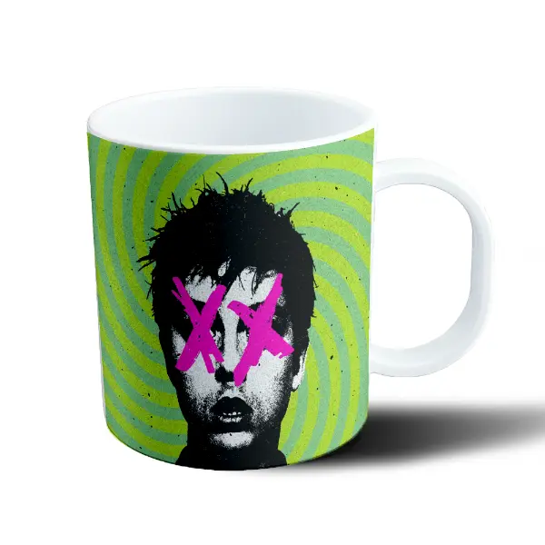 Taza de Plástico Green Day Retrato Ojos en Cruz