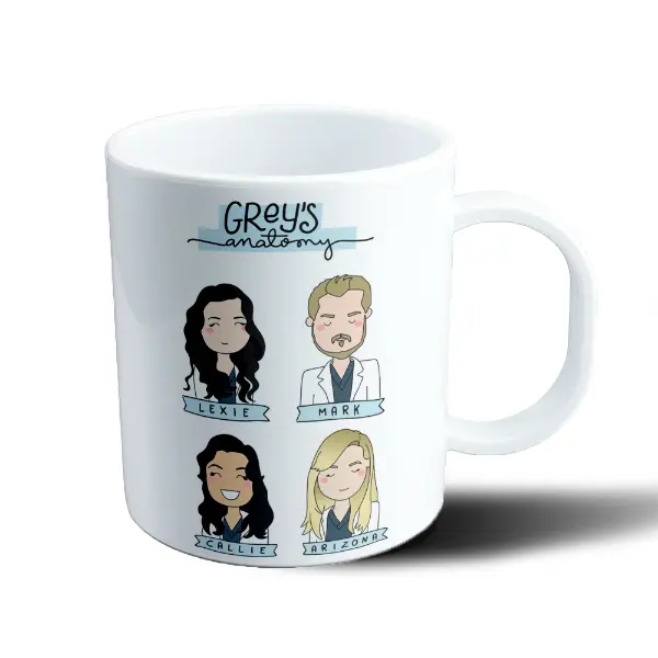 Taza de Plástico Grey's Anatomy Lexie Mark Callie Arizona