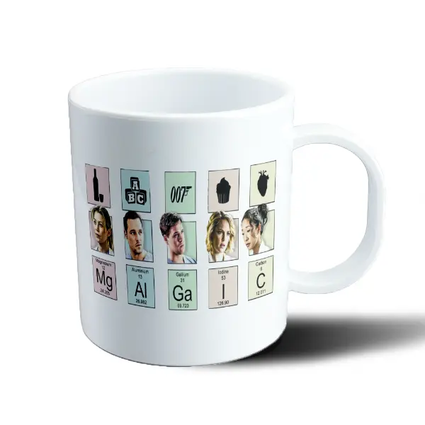 Taza de Plástico Greys Anatomy Tabla Periódica Personajes