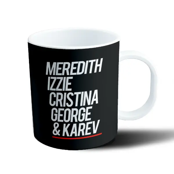 Taza de Plástico Grey's Anatomy Meredith Izzie Cristina George Karev