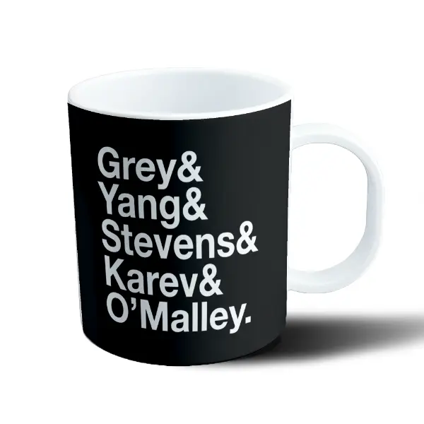 Taza de Plástico Grey's Anatomy Apellidos Personajes