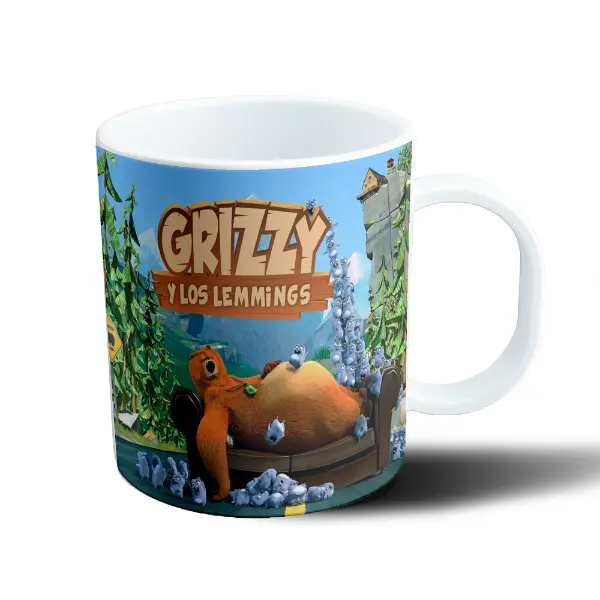 Taza de Plástico Grizzy y los Lemmings