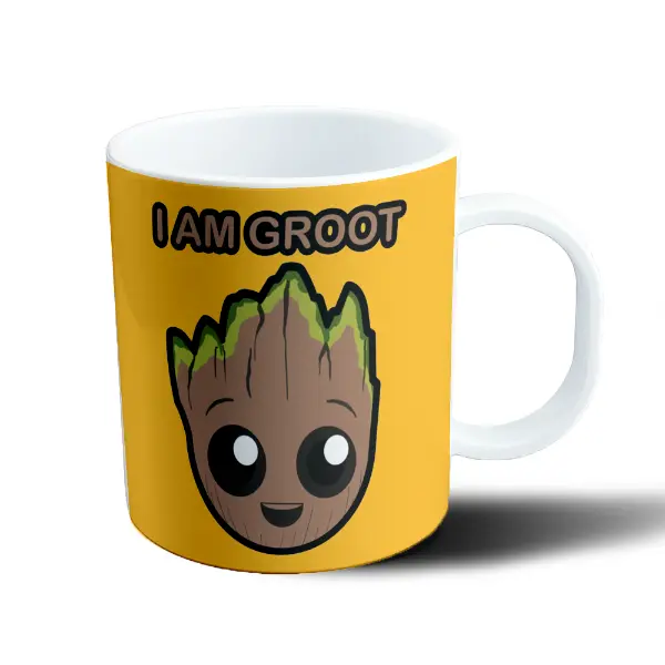 Taza de Plástico Groot I Am Groot Kawaii