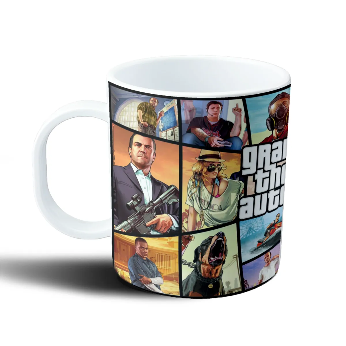 Taza de Plástico GTA V Trevor y Michael Franklin Collage - vista 2