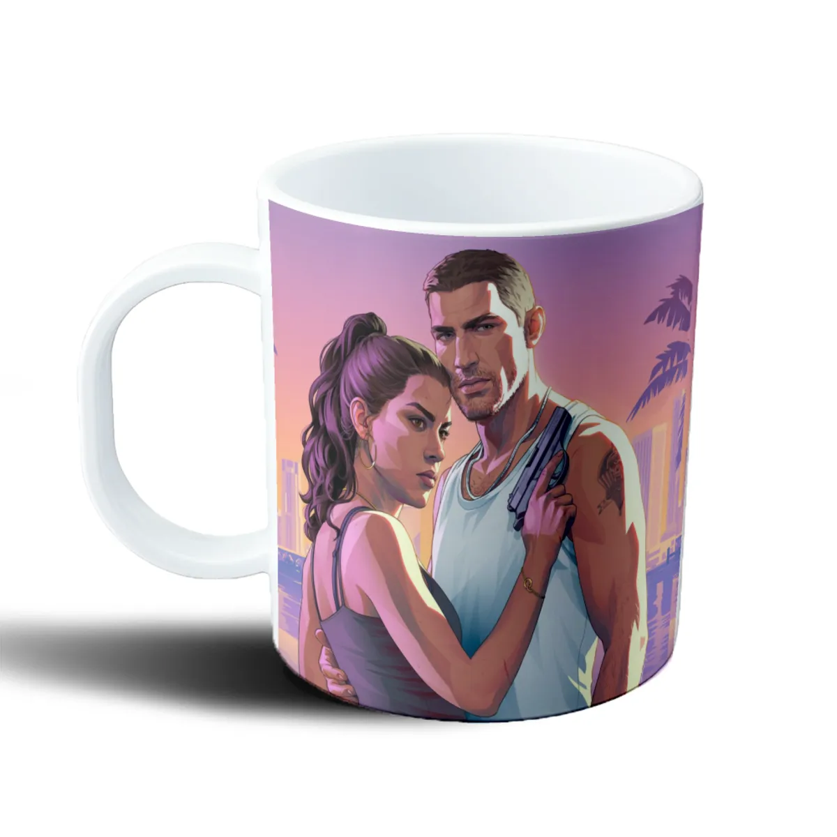 Taza de Plástico GTA VI Lucia y Jason - vista 2