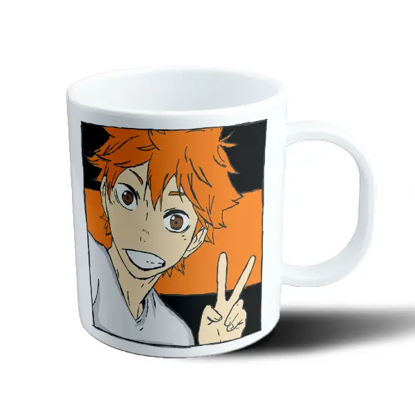 Taza de Plástico Haikyuu Shoyo Hinata Señal de Paz