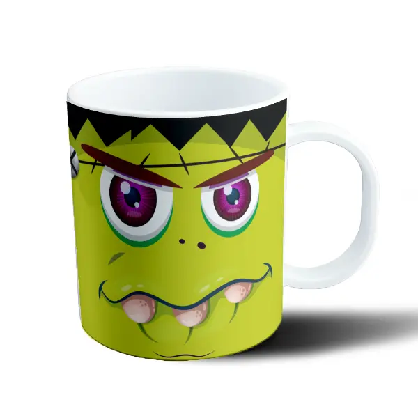 Taza de Plástico Halloween Monstruo Verde Frankenstein