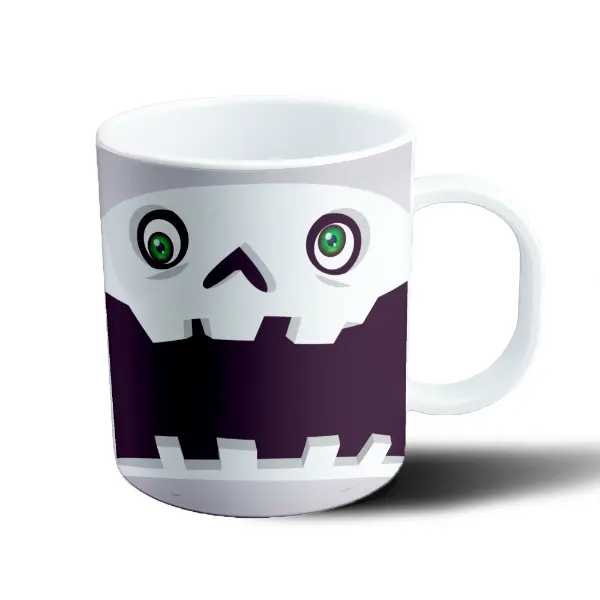 Taza de Plástico Halloween Monstruo Dientes Verdes