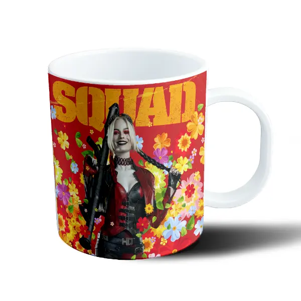 Taza de Plástico Harley Quinn Suicide Squad Flores