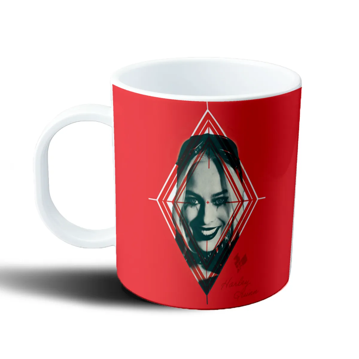 Taza de Plástico Harley Quinn Rombos Rojo - vista 2