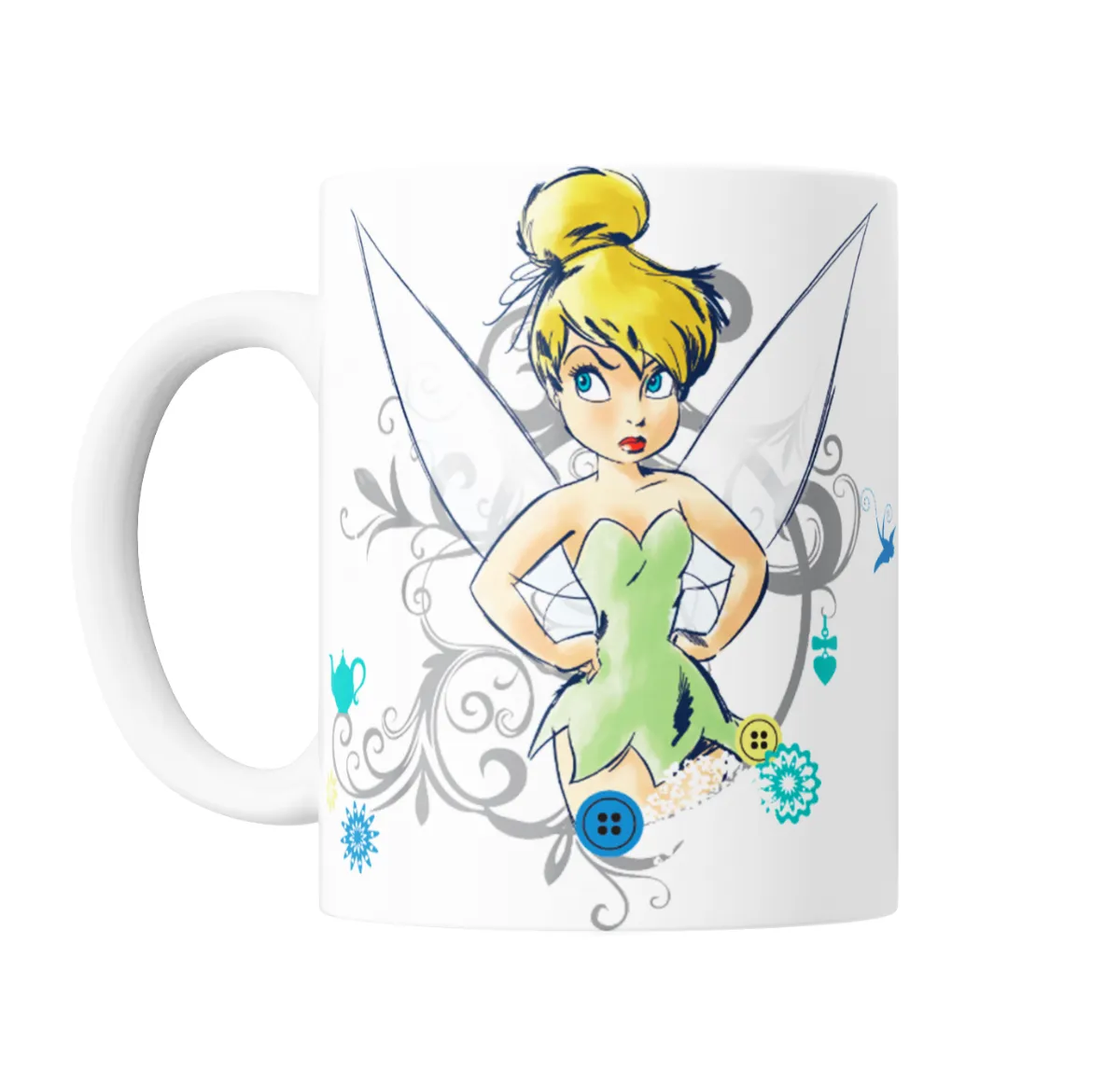 Taza de Cerámica Campanita Disney Dibujo Acuarela - vista 2