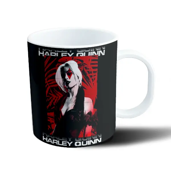 Taza de Plástico Harley Quinn Rojo y Negro