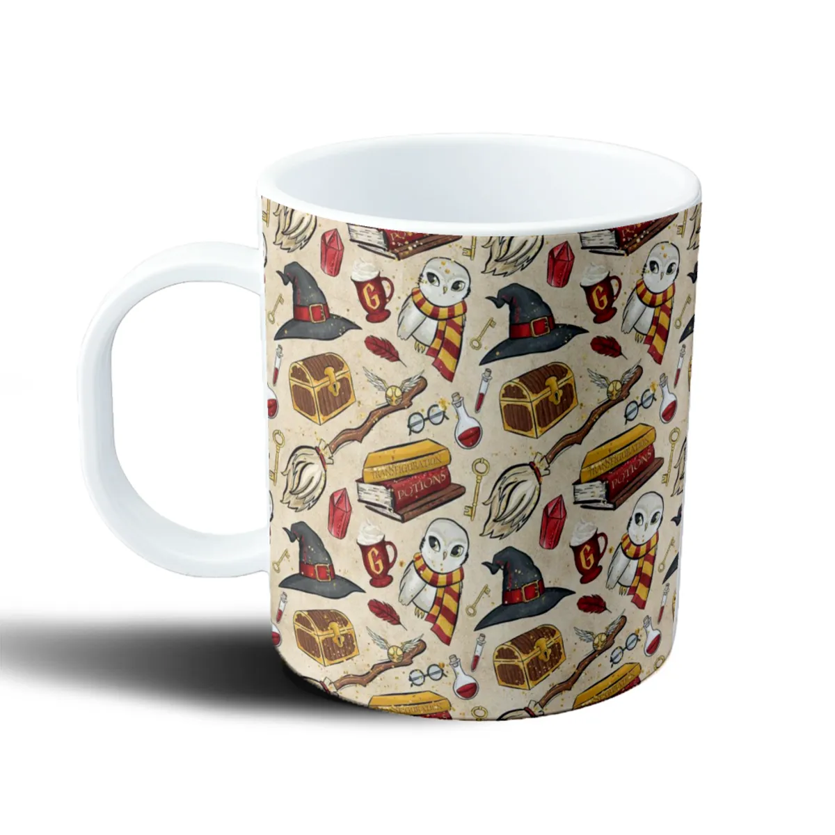 Taza de Plástico Harry Potter Patrón Hogwarts Búho Hedwig Pociones - vista 2