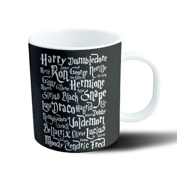Taza de Plástico Harry Potter Personajes Tipografía