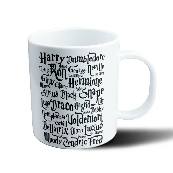 Taza de Plástico Harry Potter Personajes Tipografía