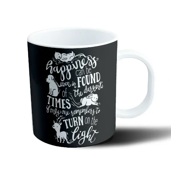 Taza de Plástico Harry Potter Frase Dumbledore Felicidad en la Oscuridad