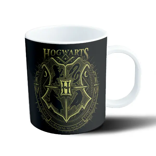 Taza de Plástico Harry Potter Escudo Hogwarts Dorado