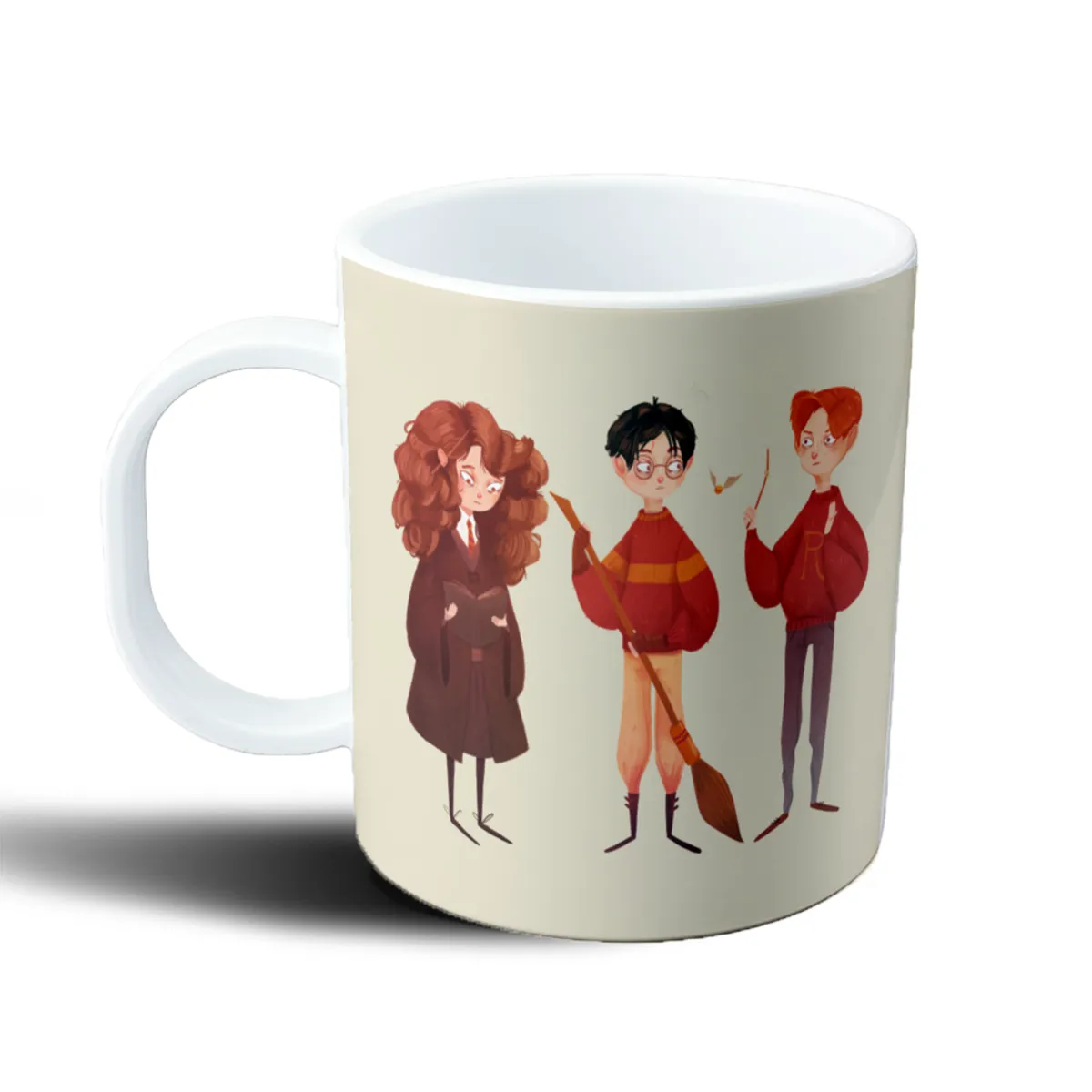 Taza de Plástico Harry Potter Hermione Ron y Harry Ilustrado - vista 2