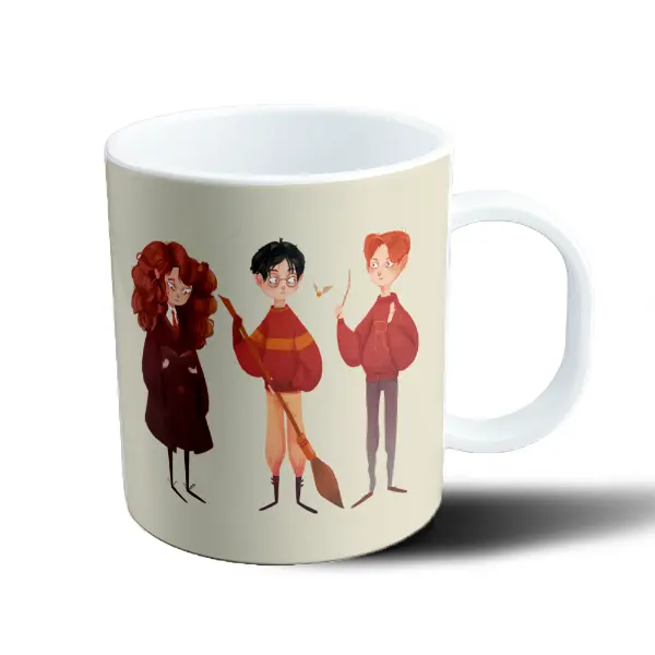 Taza de Plástico Harry Potter Hermione Ron y Harry Ilustrado
