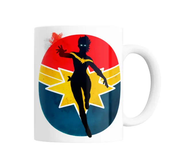 Taza de Cerámica Capitana Marvel Silueta Retro