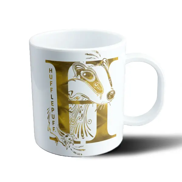 Taza de Plástico Harry Potter Hufflepuff Tejón Dorado