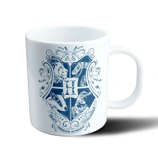 Taza de Plástico Harry Potter Escudo de Hogwarts Azul