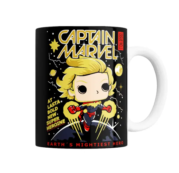 Taza de Cerámica Capitana Marvel Funko Pop Comic