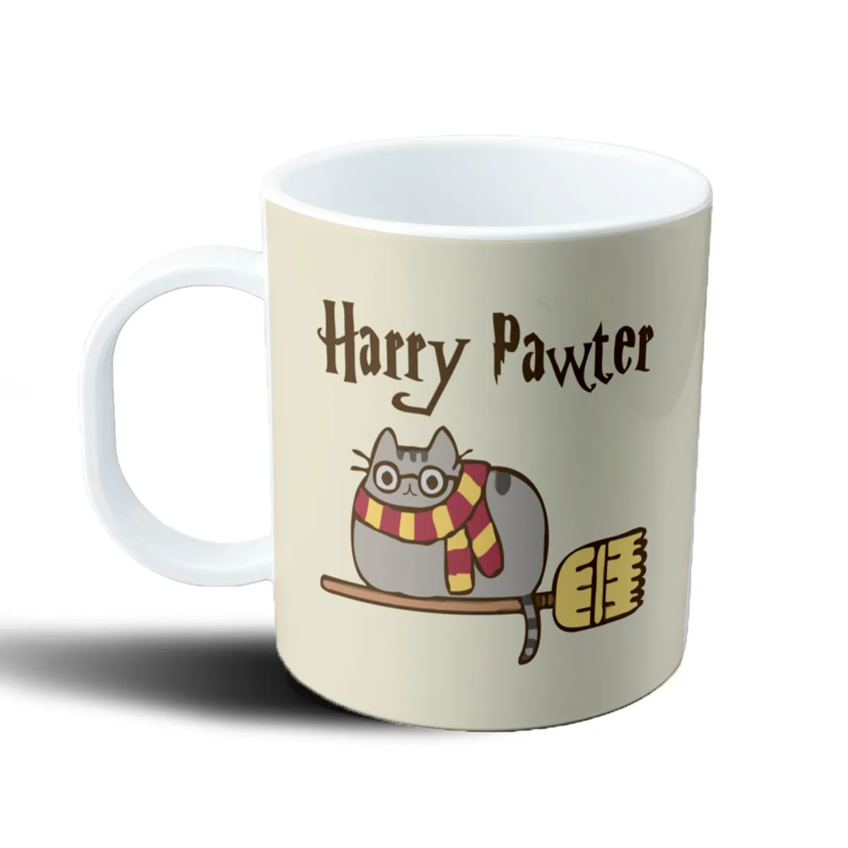 Taza de Plástico Harry Potter Gato Pawter Volando en Escoba - vista 2