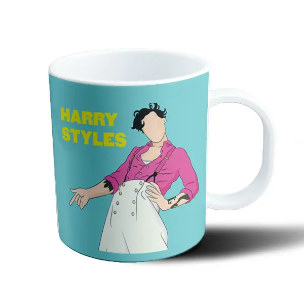 Taza de Plástico Harry Styles Ilustración Camisa Rosa