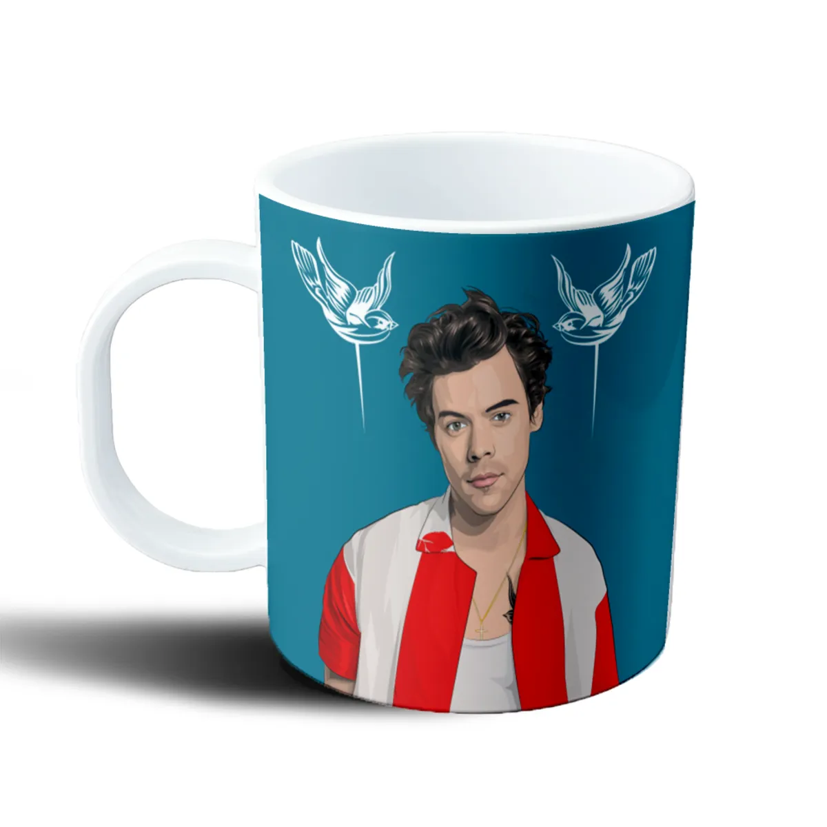 Taza de Plástico Harry Styles Ilustración Camisa Roja - vista 2